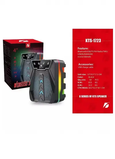 Kts KTS-1723 Bluetooth USB SD FM  RGB Hoparlör