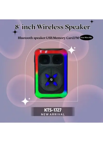 Kts KTS-1727 8’’ Rgb Işıklı Bluetooth Karaoke Hoparlör