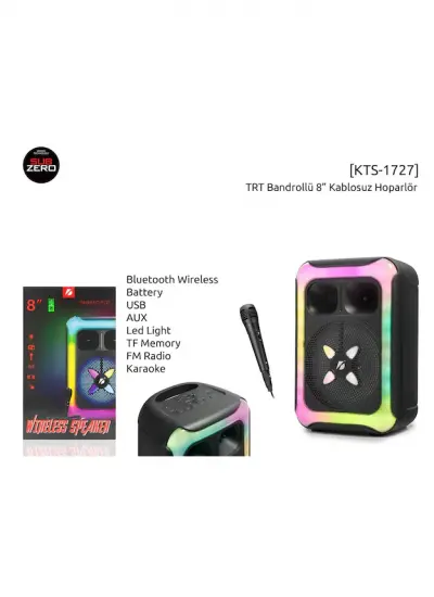 Kts KTS-1727 8’’ Rgb Işıklı Bluetooth Karaoke Hoparlör