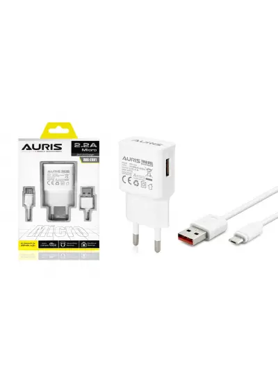 Auris 2.4A Micro Şarj Aleti Seti (Adaptör ve Kablo Set) ARS-CH01