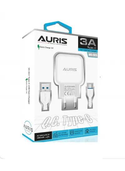 Auris Ars-CH15 ЗА Type-C Usb Seyahat Şarj Cihazı Hızlı Şarj Cihazı