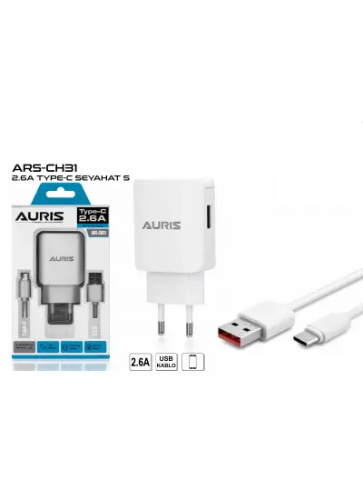 Auris Ars-Ch31 Type-C Set 2.6A Şarj Cihazı