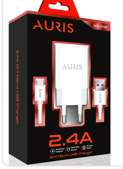 Auris Micro Usb Kablo ve Adaptör Şarj Seti Şarj Aleti 2.2A Ars-Ch28