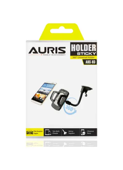 Auris Ars-H3 360 Derece Döndürülebilen Telefon Tutucu Araç Içi Oto Telefon Tutucu