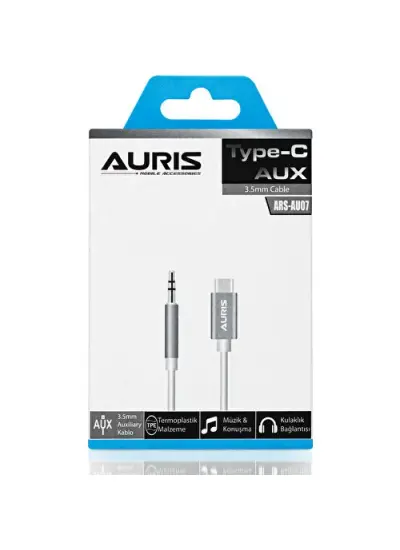 Auris Type-C Aux 3.5mm Çevirici Kablo Araç Müzik Ses Auxiliary Dönüştürücü ARS-AU07