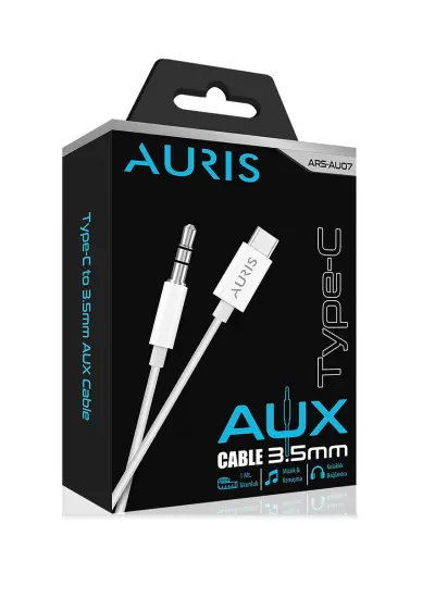 Auris Type-C Aux 3.5mm Çevirici Kablo Araç Müzik Ses Auxiliary Dönüştürücü ARS-AU07