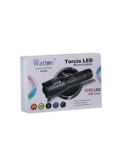 Watton WT-023  10W  2000 Lümen  Ultra Güçlü Işık El Feneri