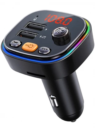 Fm Araç Transmitter Usb Bluetooth Sd Card Müzik Radyo Mikrofon Araç Içi Çakmaklık Şarj Ses Cihazı