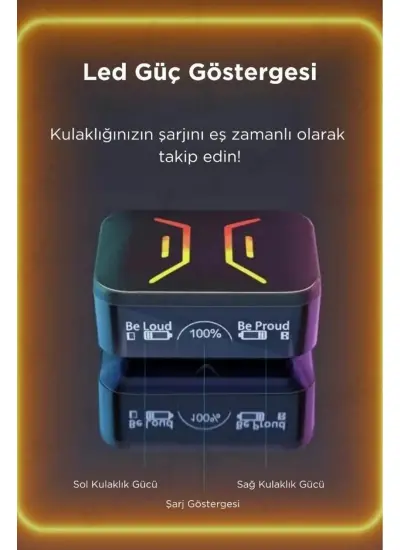 Auris M80 Siyah Powerbank Özellikli Bluetooth Kulaklık Kablosuz Oyuncu Kulaklık Mikrofonlu