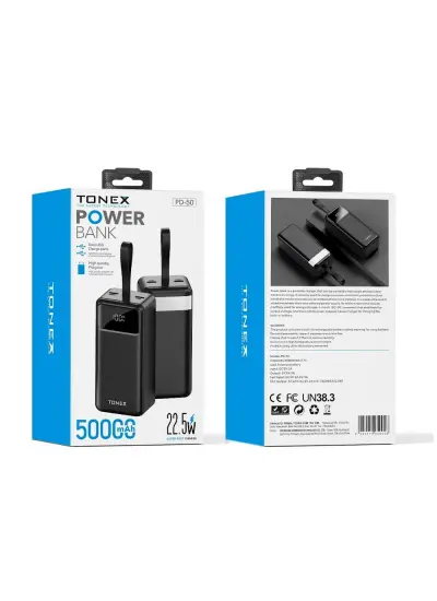 Tonex PD50 22.5W Süper Fast 50.000Mah Powerbank