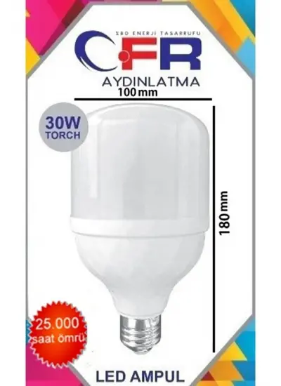 CFR 30wat Tasarruflu E27 Beyaz Renk Torch Led Ampul-2 Adettir