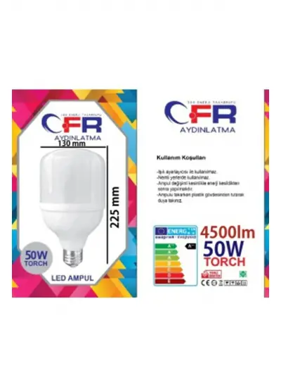 CFR 50wat Tasarruflu E27 Beyaz Renk Torch Led Ampul-1 Adettir