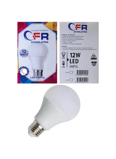 Cfr LED Ampul Beyaz Renk 12 Watt Tasarruflu 10 Lu Paket