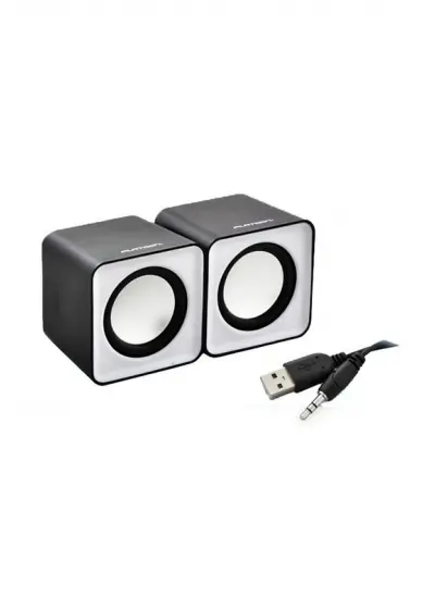 Platoon Kablolu Oyuncu Hoparlörü Tv Bilgisayar Pc Leptop 2'li Hoparlör Masaüstü Müzik Speaker Fişli 3.5mm PL-1052