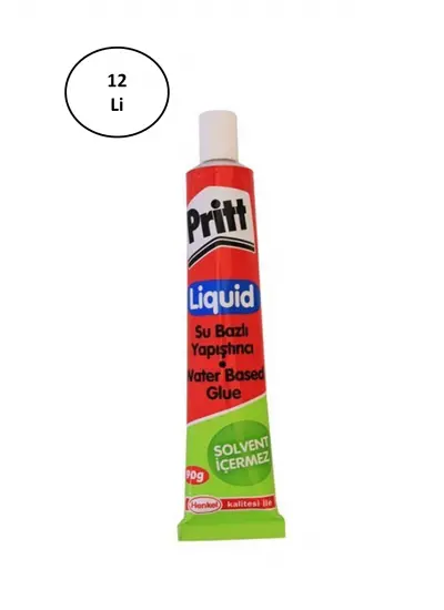 Pritt Sıvı Yapıştırıcı - 90g Tüp - Solventsiz 12'li