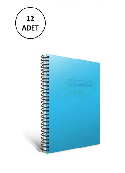 Gıpta Eko Pp A4 Spiralli Pp Kapak Defter 60 Yaprak Kareli (12 Li Paket) 4176