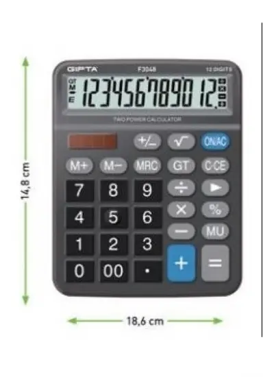 Gıpta Hesap Makinası 12 Hane Masa Tipi