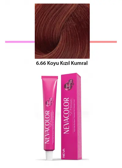 Premium 6.66 Koyu Kızıl Kumral - Kalıcı Krem Saç Boyası 50 g Tüp