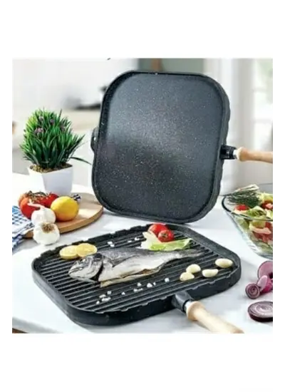 Cookware Çift Taraflı Kare Gözleme Tavası 36 Cm.-Zk896