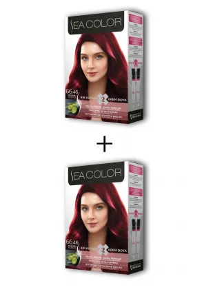 Sea Color Sea Color 2X2 Tüp Krem Saç Boyası Seti Ateş Kızılı No:66.46