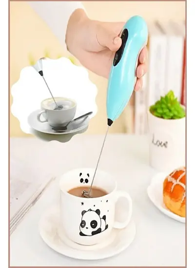 Mini Mixer Kahve Süt Köpürtücü Karıştırıcı Cappucino Mikser - Pratik Pilli Köpürtücü 1137 Bh