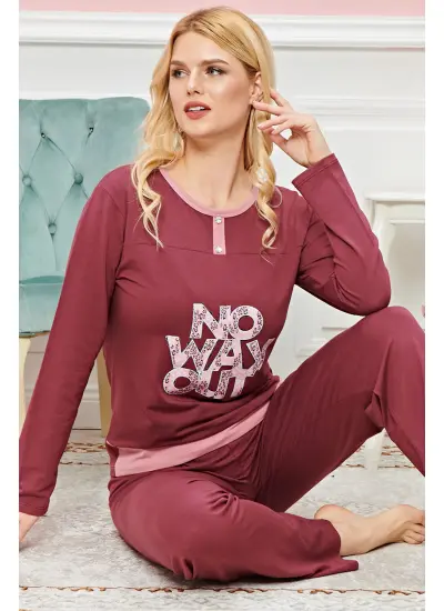 Bayan Uzun Kollu Pijama Takımı Model no 7609