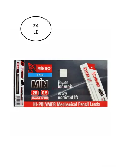 Mikro 75Mm Cetvelli Pl022 Lead 2B Çakmaklı 0.5Mm 24'lü Kalem Ucu