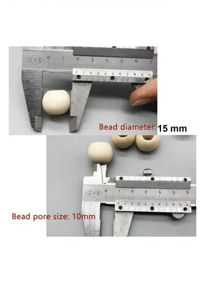 60 Gr (60 Adet) Ahşap Boncuk 15 mm çap x 10 mm Delik Doğal Yuvarlak Ahşap Makrome El İşi Çanta