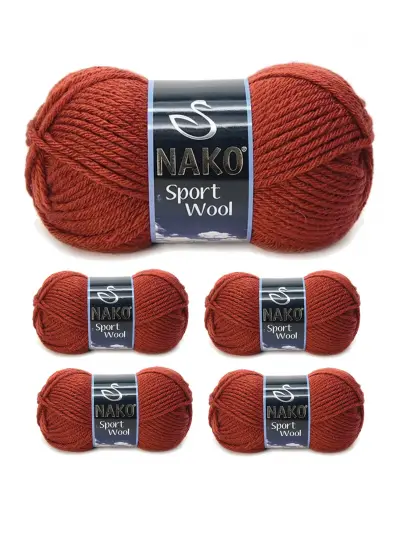 5 Adet Sport Wool Atkı Bere Ceket Yelek Örgü İpi Yünü No: 4409 Kiremit