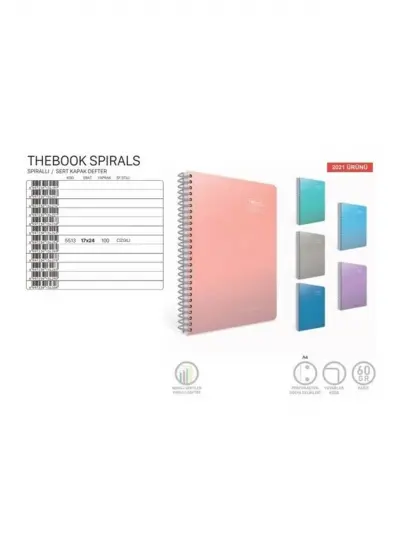 Gıpta Thebook Spirals Sp.sert Kapak Defter 17X24 100 Yaprak Çizgili