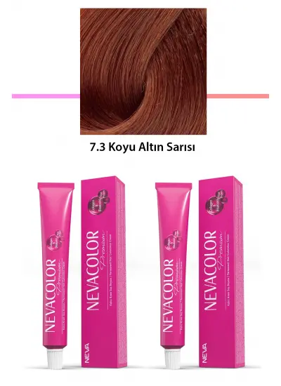 2 li Set Premium 7.3 Koyu Altın Sarısı - Kalıcı Krem Saç Boyası 2 X 50 g Tüp