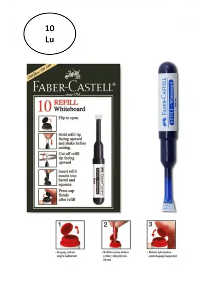 Faber Castell Beyaz Tahta Kalem W20 Refili Mavi 10'lu