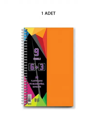 Spiralli PP Kapak 6+2+1 225 Yaprak 9 Ayraçlı Defter