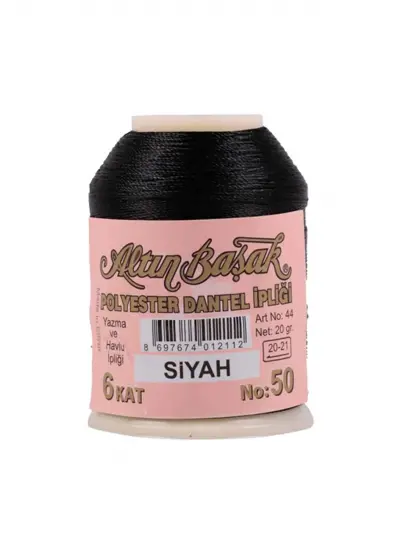 3 Adet Altınbaşak Oya ve Dantel İpi 20 gr - - No: SİYAH - 1790 - 559