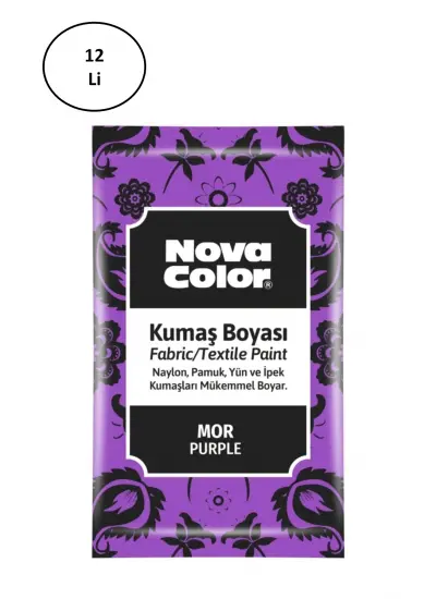 Nova Color Toz Kumaş Boyası Mor 12 Gr Nc-907 12'li