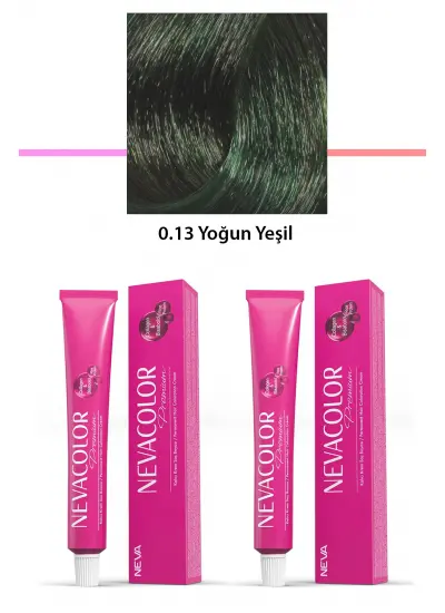 2 li Set Premium 0.13 Yoğun Yeşil - Kalıcı Krem Saç Boyası 2 X 50 g Tüp