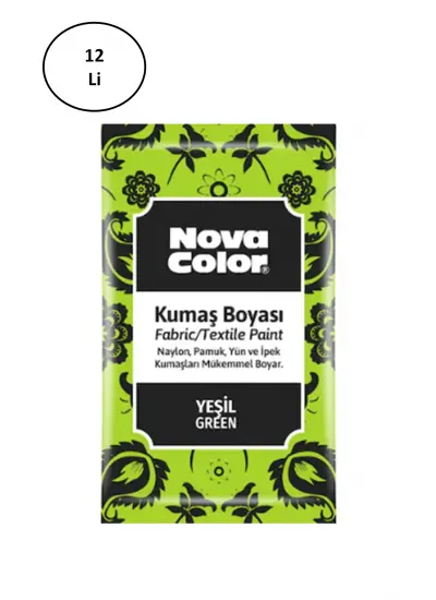 Nova Color 12 Gr Toz Kumaş Boyası Yeşil Nc-903 12'li