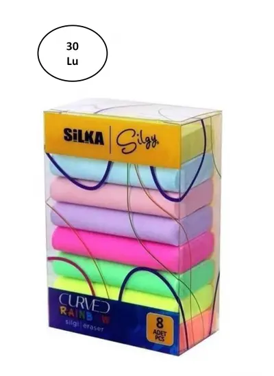 Silka Curved Rainbow 8 Li Silgi 30'lu