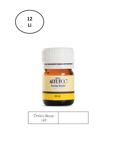 Artdeco Kumaş Boyası 25 Ml Beyaz 12'li