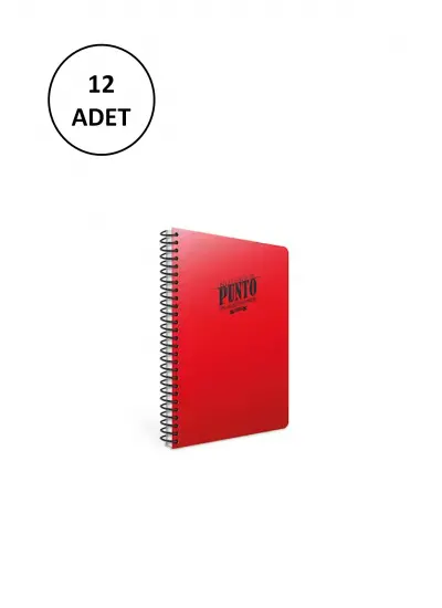 Gıpta Punto A5 Spiralli Pp Kapak Defter 60 Yaprak Çizgili (12 Li Paket)