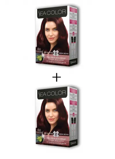 Sea Color 2X2 Tüp Krem Saç Boyası Seti Kestane Kızılı No:4.6