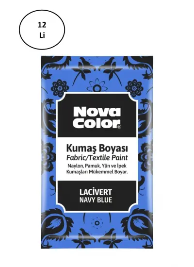 Nova Color Toz Kumaş Boyası Lacivert 12 Gr Nc-909 12'li