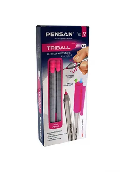 Pensan Trıball Tükenmez Kalem Pembe 12.li 1 mm