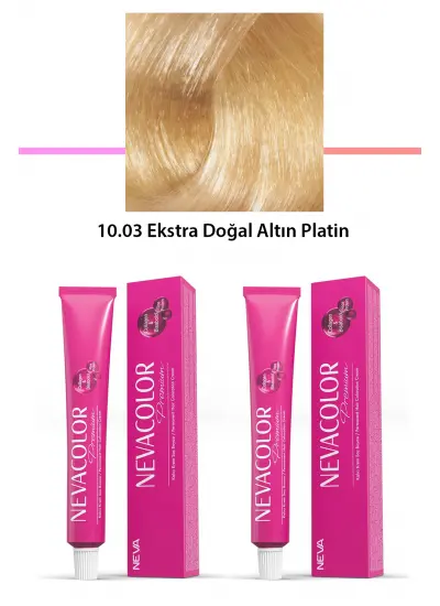 2 li Set Premium 10.03 Ekstra Doğal Altın Platin - Kalıcı Krem Saç Boyası 2 X 50 g Tüp