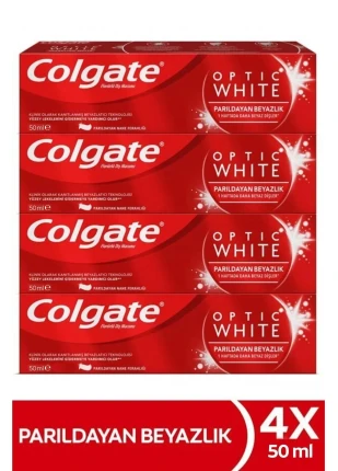 Optic White Parıldayan Beyazlık Beyazlatıcı Diş Macunu 4 X 50 ml