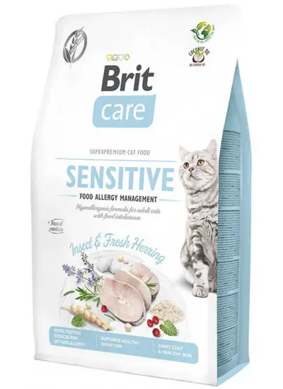 Brit Care Hipoalerjenik Sensitive Ringa Balıklı &Larvalı Tahılsız Hassas Yetişkin Kedi Maması 2 Kg