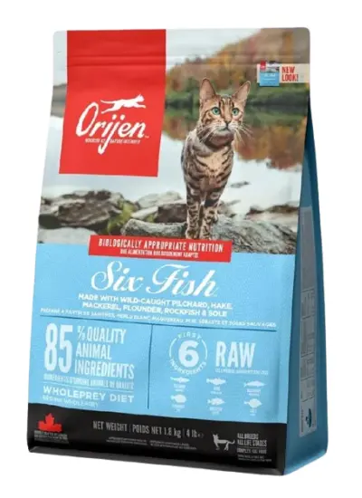 Orijen Six Fish Tahılsız Balık Yavru Ve Yetişkin Kedi Maması 1,8 Kg