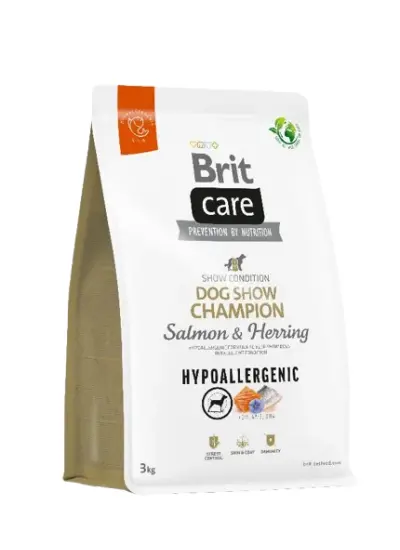 Brit Care Hypoallergenic Dog Show Champion Somonlu Ringa Balıklı Yetişkin Köpek Maması 3 Kg