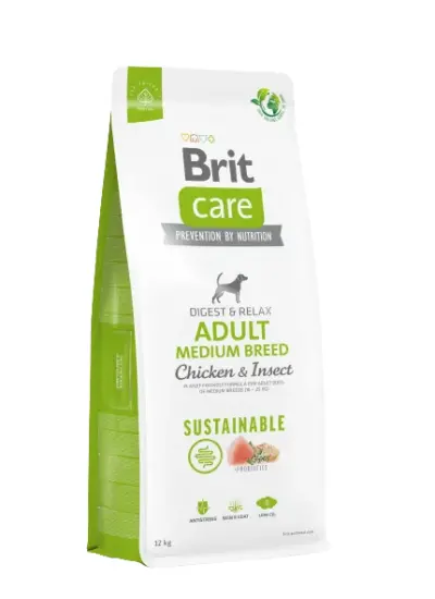 Brit Care Sustainable Adult Medium Tavuk ve LarvaProteinli Yetişkin Köpek Maması 12 Kg